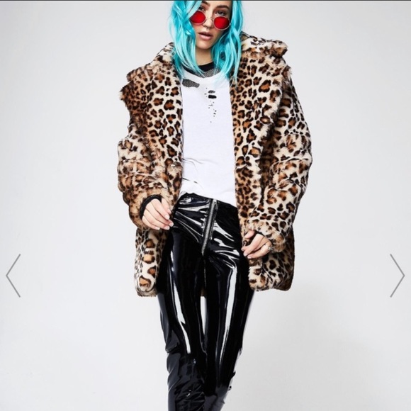 Dolls Kill Leopard Coat - Picture 3 of 6